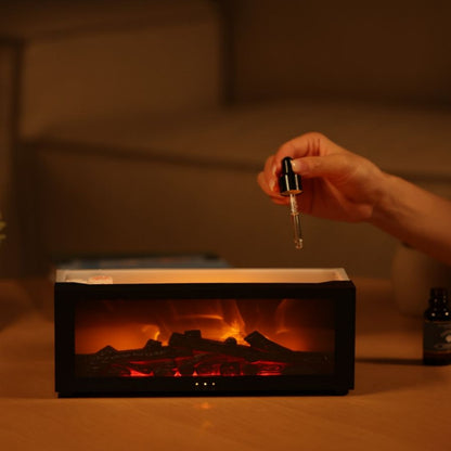 Fireplace Flame Effect Aromatherapy Diffuser – Ultrasonic Essential Oil Humidifier